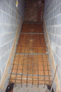formwork and reinforcing for cast insitu concrete stairs